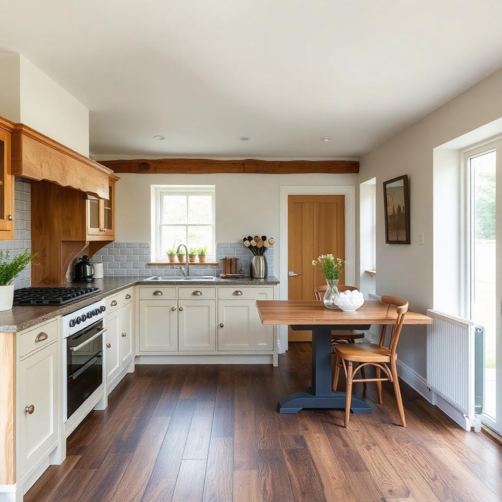 Wide-plank oak flooring fitted in a Hertfordshire home