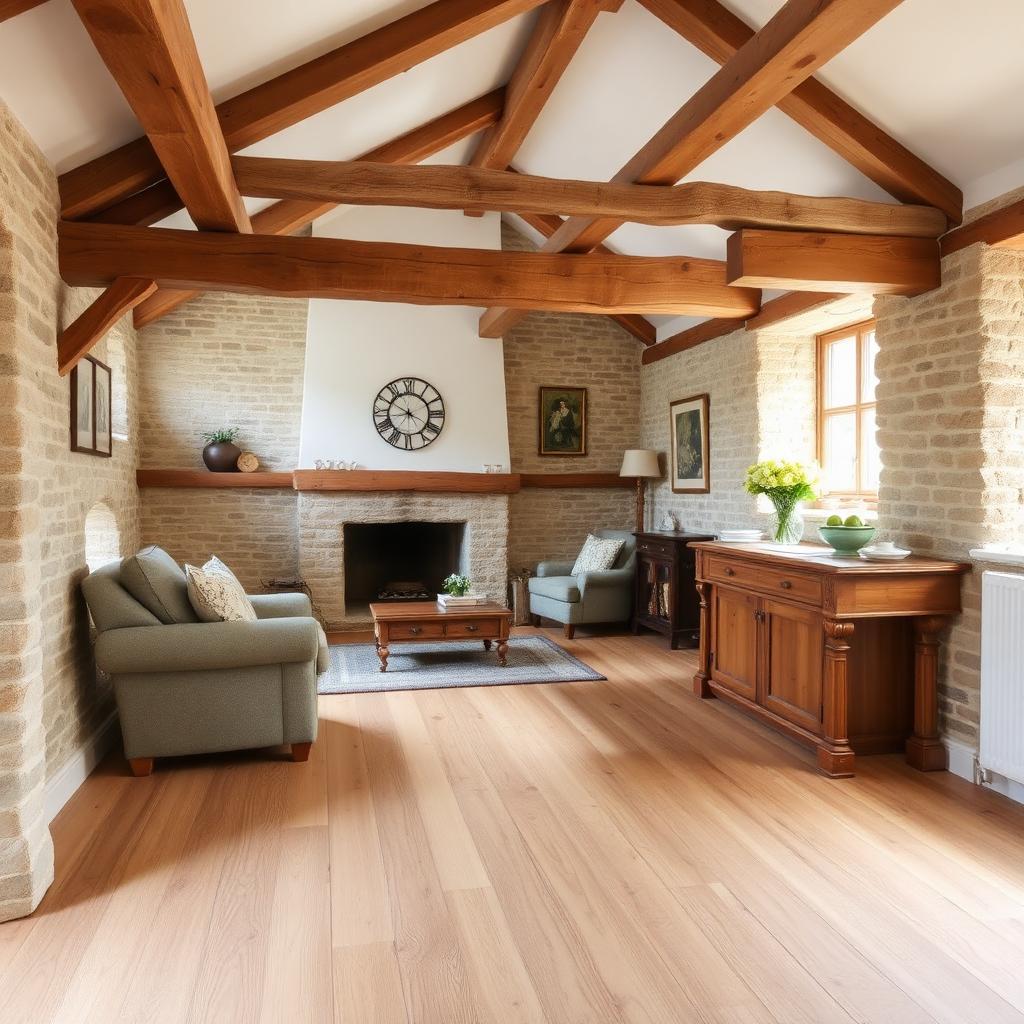 Wide-plank oak flooring fitted in a Sevenoaks home