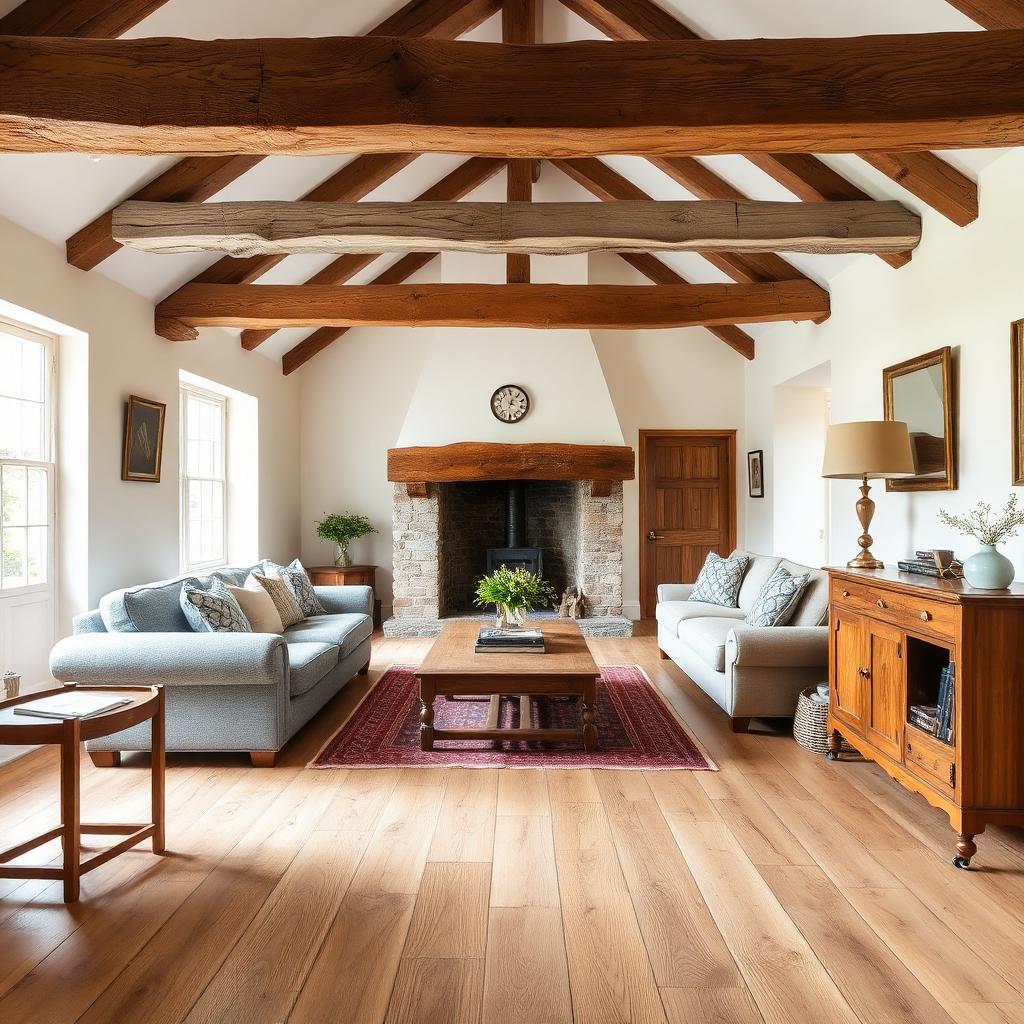 Wide-plank engineered oak flooring in a Mid Sussex home